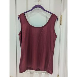 EUC WHBM Red Shimmer Tank Top parties holiday Christmas stretch Large